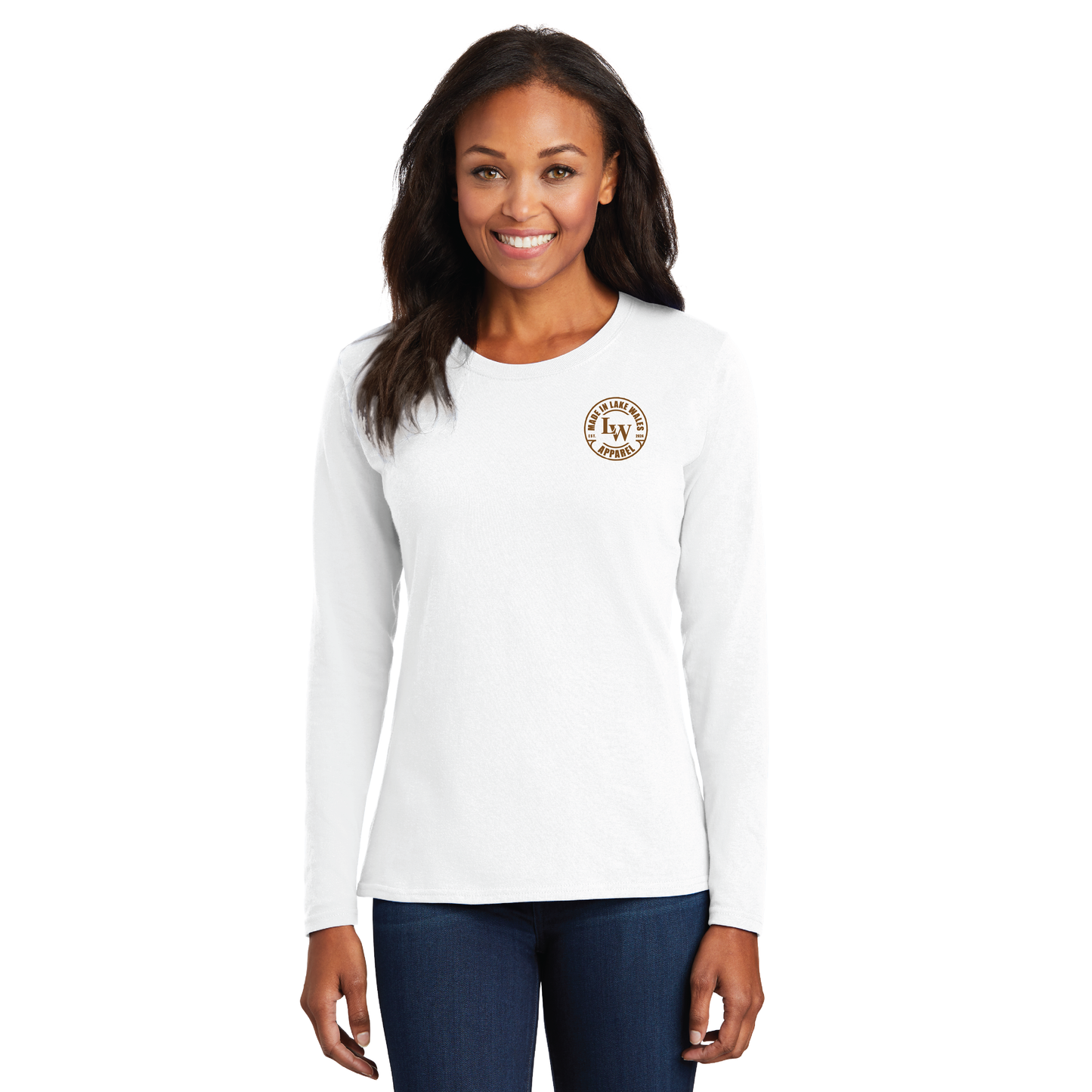 District Women's Long Sleeve White T-shirt