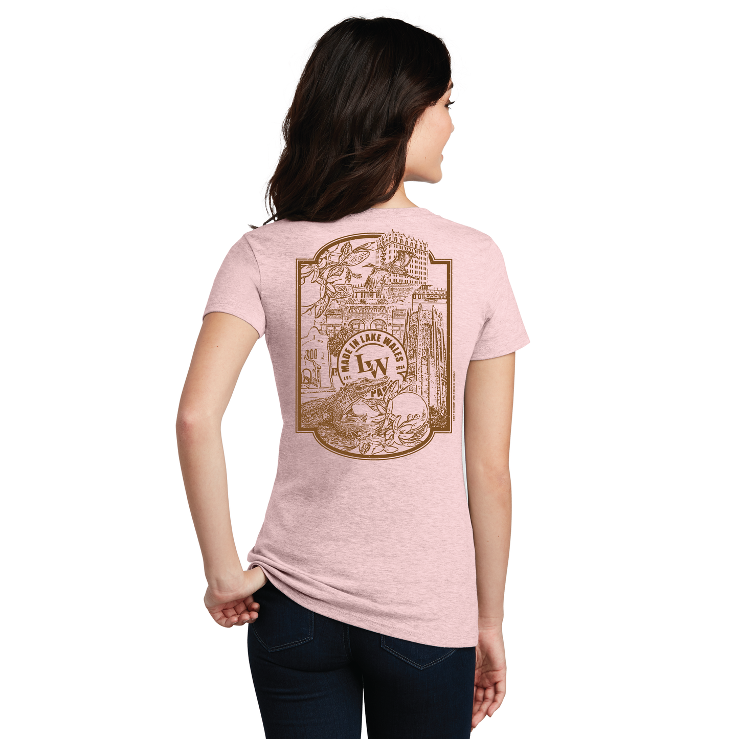 District Women's Short Sleeve V-Neck Heathered Lavender T-shirt