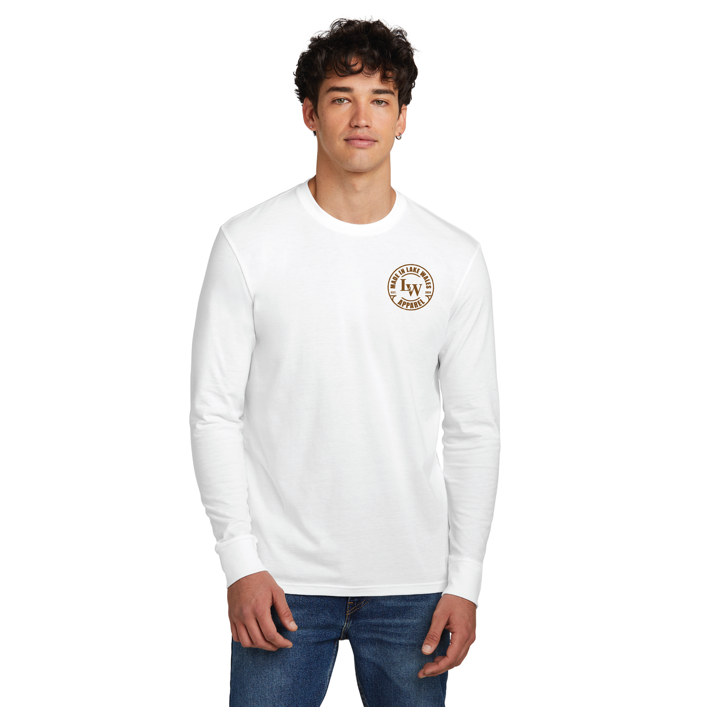 District Men's Long Sleeve White T-shirt