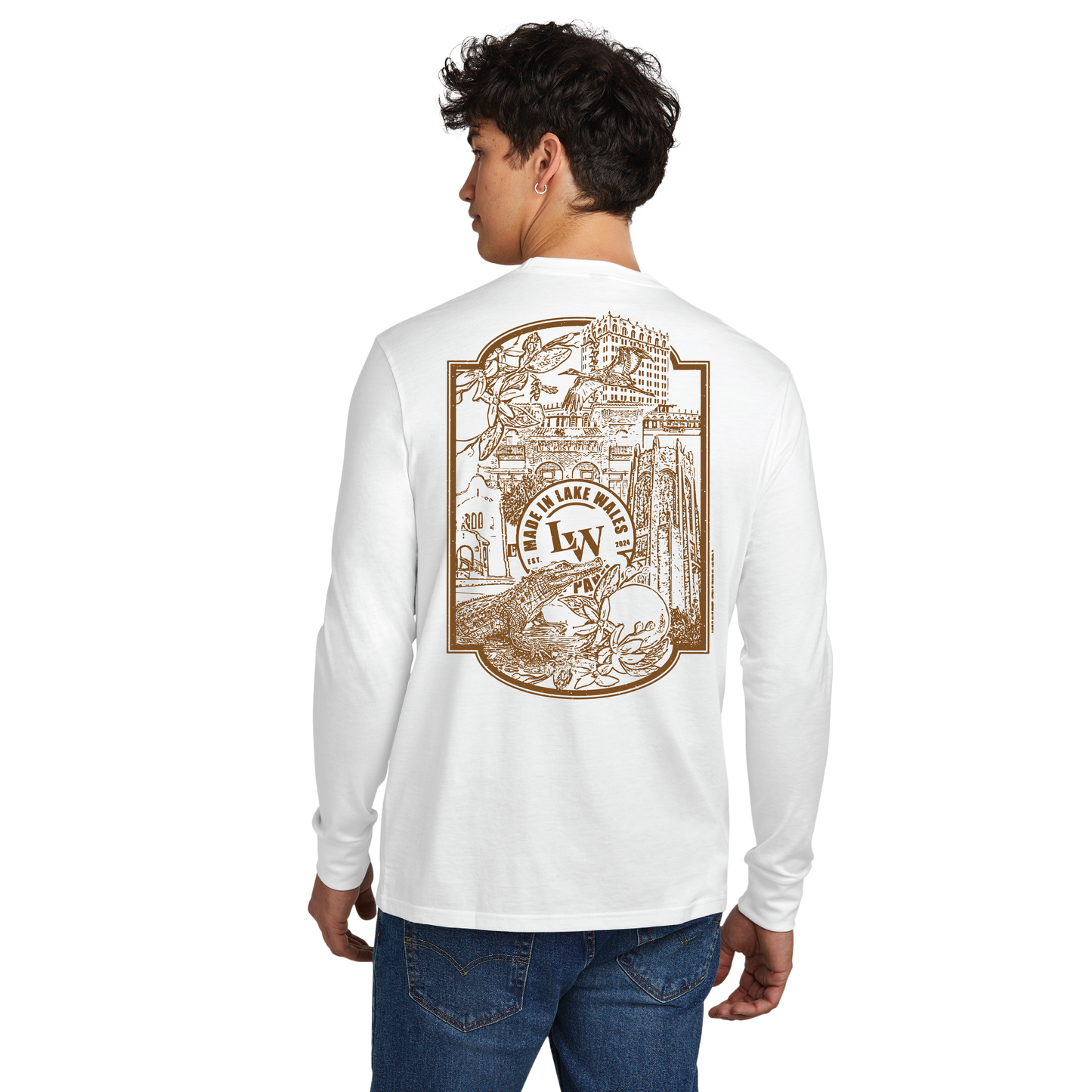 District Men's Long Sleeve White T-shirt