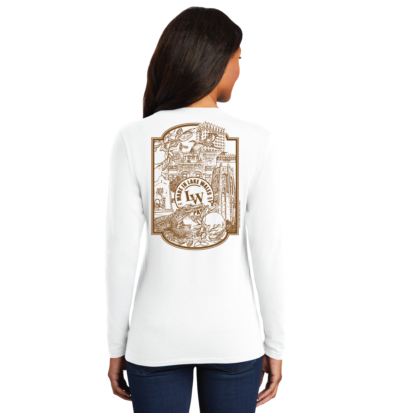 District Women's Long Sleeve White T-shirt