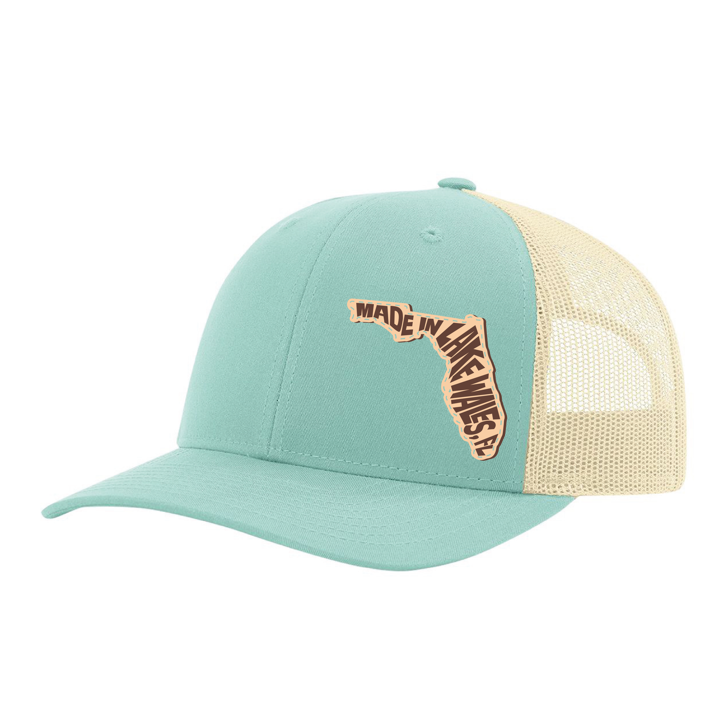 Richardson Teal Hat w/ Leather Map Patch