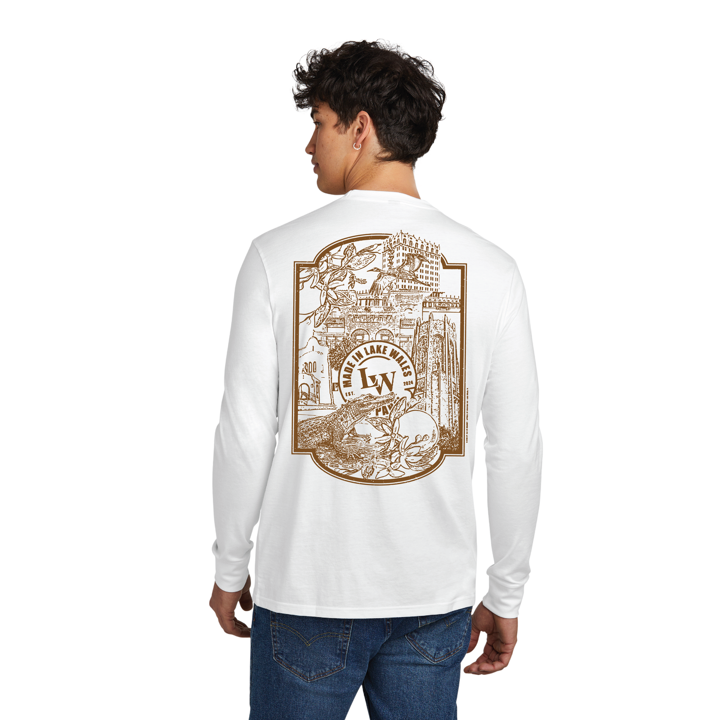 District Men's Long Sleeve White T-shirt