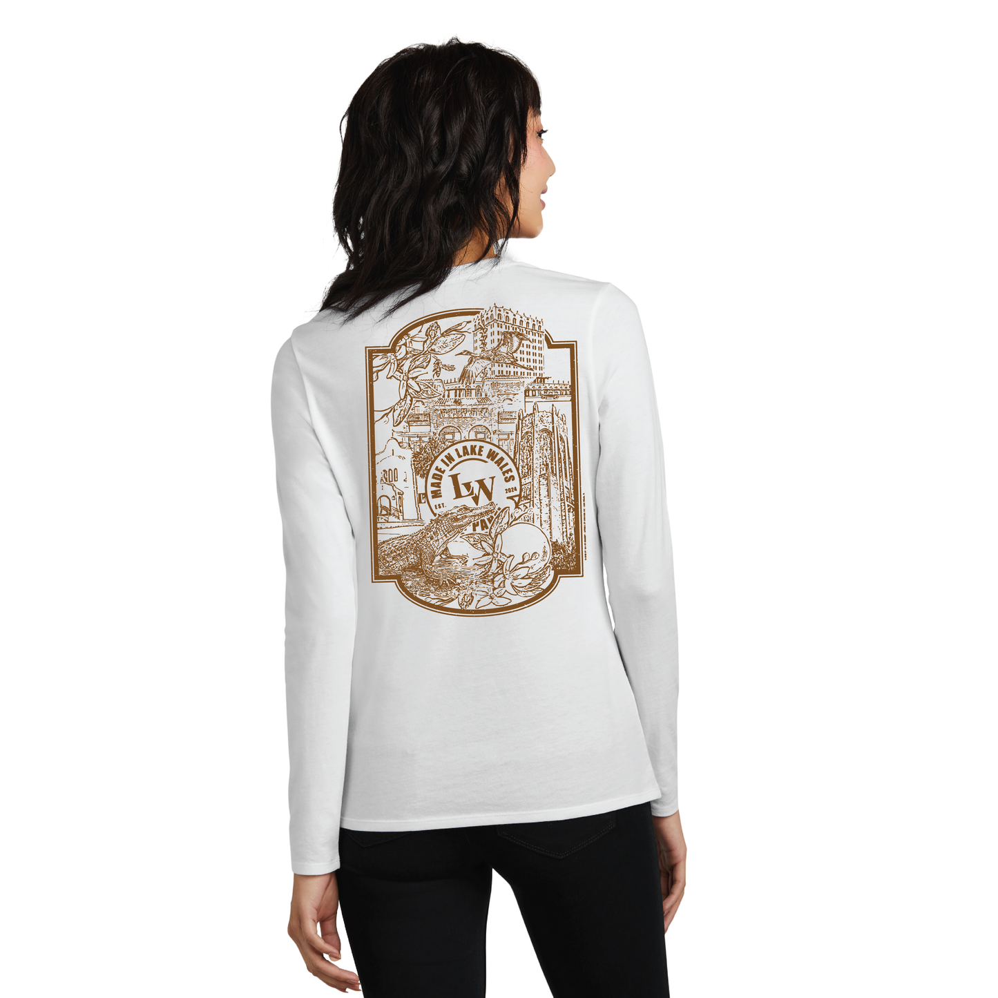 District Women's Long Sleeve White T-shirt