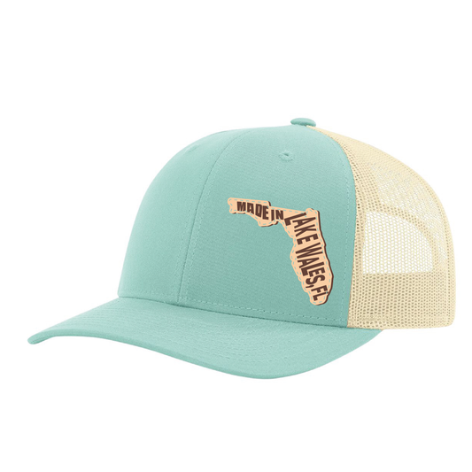 Richardson Teal Hat w/ Leather Map Patch