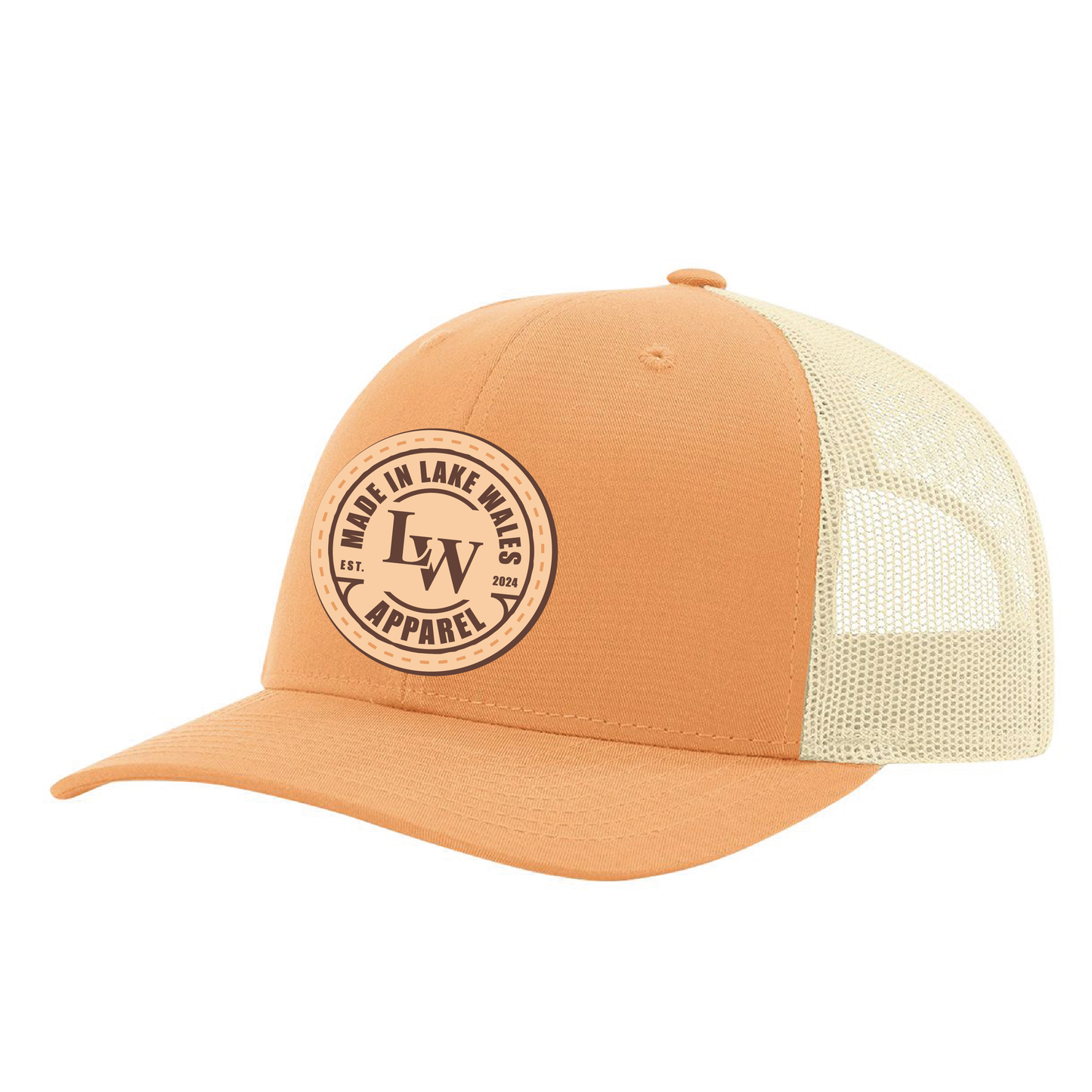 Richardson Orange Hat w/ Leather Brand Patch